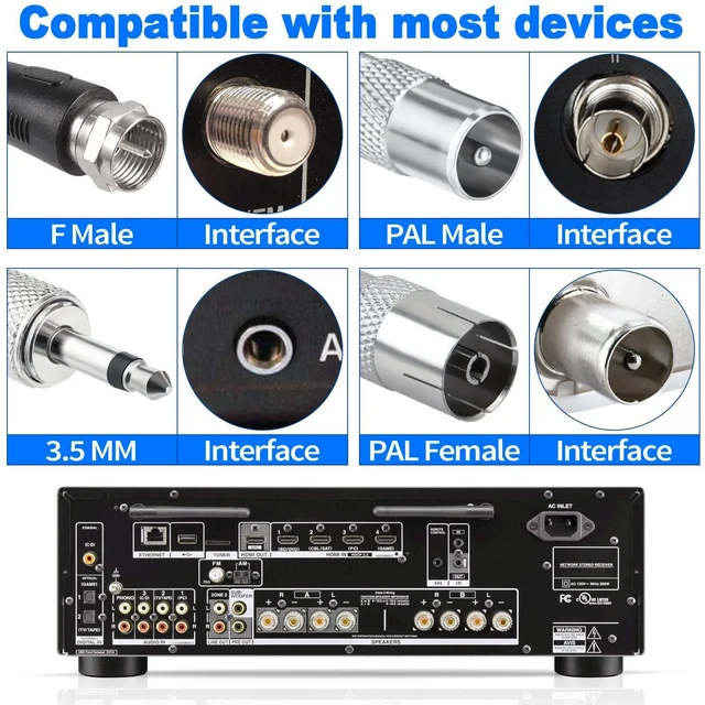 Alt view image 3 of 7 - Strong Magnetic Base FM Radio Antenna Telecopic for Pioneer Onkyo Yamaha Marantz Sherwood Indoor Digital HD FM Radio Bluetooth Home Stereo Receiver AV Audio Video Home Theater Tuner