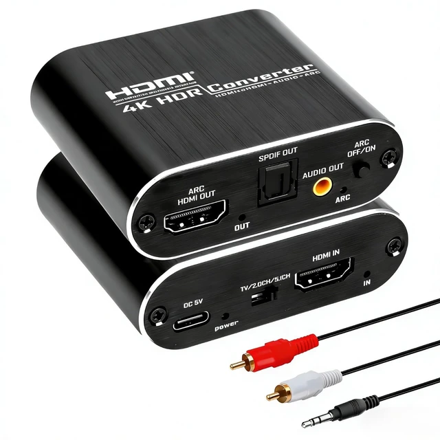 Main image of HDMI ARC Audio Extractor 4K@60Hz ARC to Optical 3.5MM Audio Converter | HDMI ARC Adapter With 3.5MM Audio Output Converter Support 3D/HDCP1.4/DTS For TV Box/PS5/Soundbar/Speaker/Amp/Home Theater