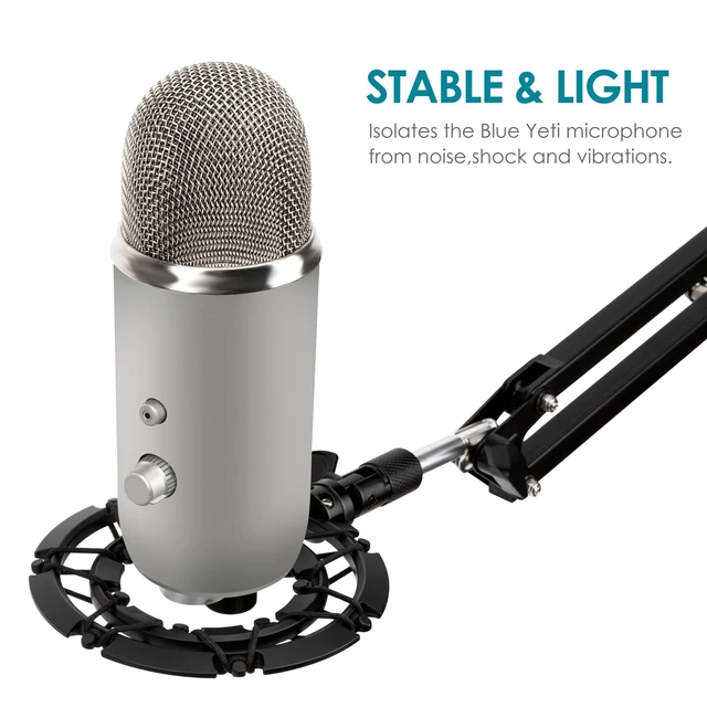 Alt view image 4 of 7 - Blue Yeti Shock Mount, Alloy Shockmount Reduces Vibration Noise Matching Mic Boom Arm, Compatible for Blue Yeti and Yeti Pro Microphone