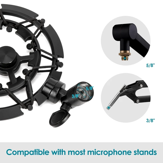 Alt view image 5 of 7 - Blue Yeti Shock Mount, Alloy Shockmount Reduces Vibration Noise Matching Mic Boom Arm, Compatible for Blue Yeti and Yeti Pro Microphone