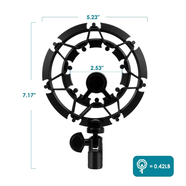 Alt view image 6 of 7 - Blue Yeti Shock Mount, Alloy Shockmount Reduces Vibration Noise Matching Mic Boom Arm, Compatible for Blue Yeti and Yeti Pro Microphone