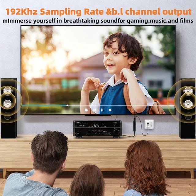 Alt view image 6 of 7 - 192KHz DAC Optical to 3.5mm Converter,Optical to AUX Audio Cable Adapter | Optical to 3.5mm Converter, Digital to Analog Audio Converter for HDTV DVD Set-top Boxes Out to Speaker Audio Mixer