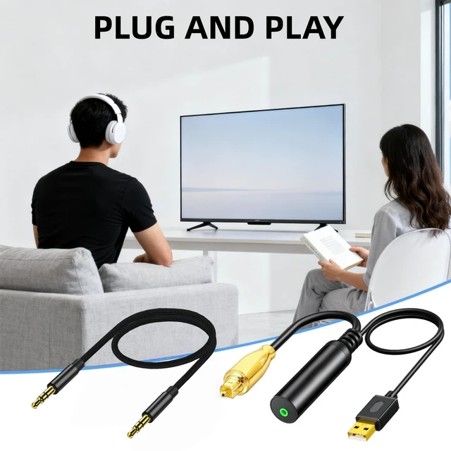 Alt view image 7 of 7 - 192KHz DAC Optical to 3.5mm Converter,Optical to AUX Audio Cable Adapter | Optical to 3.5mm Converter, Digital to Analog Audio Converter for HDTV DVD Set-top Boxes Out to Speaker Audio Mixer