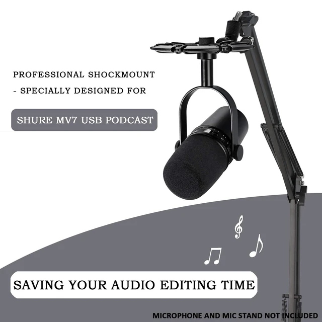 Alt view image 2 of 7 - MV7 Shock Mount Reduces Vibration Noise Matching Mic Boom Arm Stand, Compatible for Shure MV7 Mic