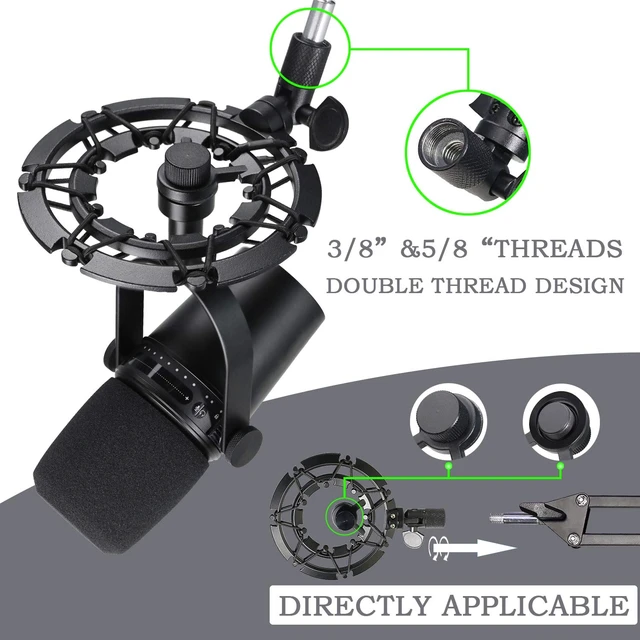 Alt view image 5 of 7 - MV7 Shock Mount Reduces Vibration Noise Matching Mic Boom Arm Stand, Compatible for Shure MV7 Mic