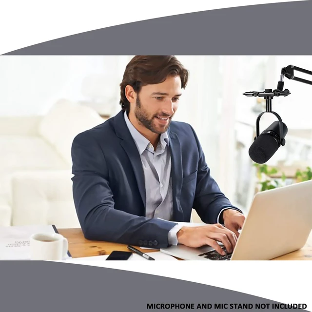 Alt view image 7 of 7 - MV7 Shock Mount Reduces Vibration Noise Matching Mic Boom Arm Stand, Compatible for Shure MV7 Mic