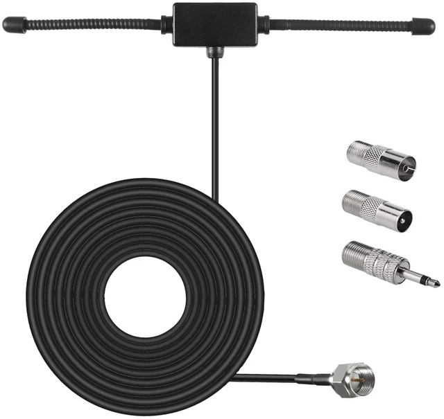 Main image of FM Radio Antenna Adhesive Mounting FM Radio FM Dipole Antenna for Stereo Receiver Indoor Music System FM Radio Home Stereo Receiver AV Audio