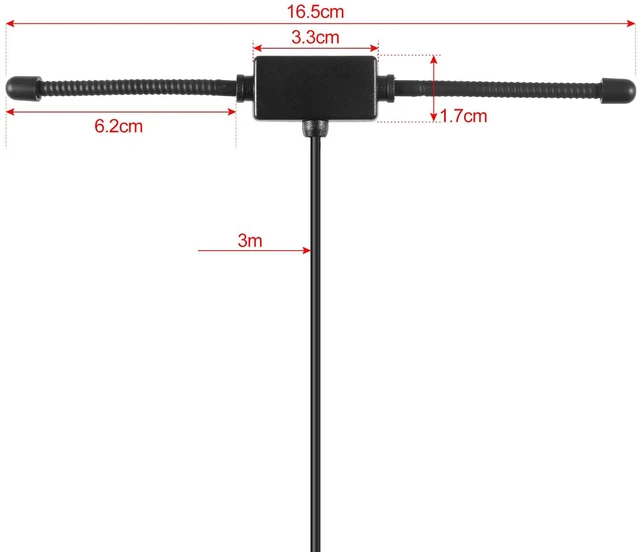 Alt view image 4 of 6 - FM Radio Antenna Adhesive Mounting FM Radio FM Dipole Antenna for Stereo Receiver Indoor Music System FM Radio Home Stereo Receiver AV Audio