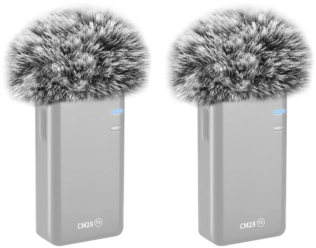 Main image of NEEWER CM28 Windscreen Wireless Lavalier Microphone Deadcat Furry Cover, 2-Pack Grey Wind Screen Accessory