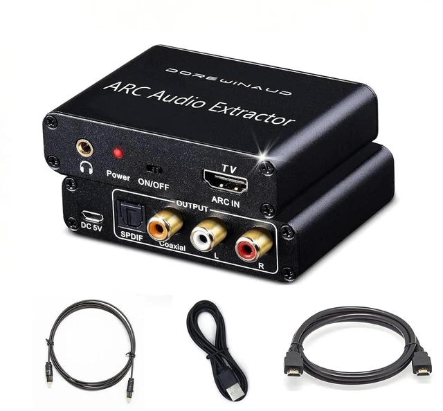 Main image of 192KHz HDMI ARC Audio Extractor Converter for HDTV | Digital to Analog Audio Converter supports Optical, Coaxial, RCA and 3.5mm audio output for Soundbar Speaker