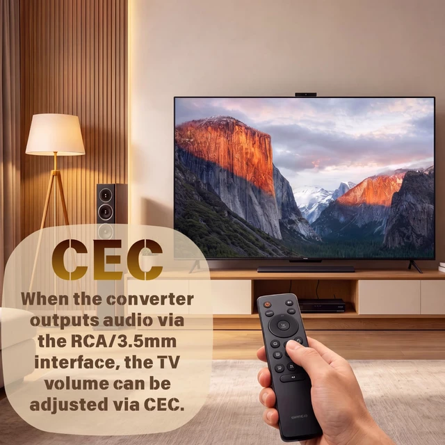 Alt view image 7 of 7 - 192KHz HDMI ARC Audio Extractor Converter for HDTV | Digital to Analog Audio Converter supports Optical, Coaxial, RCA and 3.5mm audio output for Soundbar Speaker