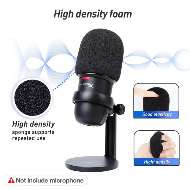 Alt view image 4 of 7 - SoloCast Boom Arm, Microphone Stand for HyperX SoloCast 2 with Mic Cover | Mic arm Upgrade C Desk Clamp, 2 Cable Ties, Foam Mic Cover