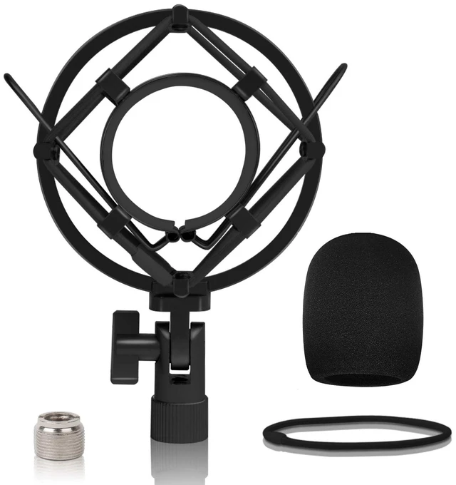 Main image of Shock Mount with Foam Windscreen - Pop Filter with Microphone Shockmount for AT2020/AT2020USB+/ AT2020USBi/AT2035/AT2050 Condenser Mic by Boseen