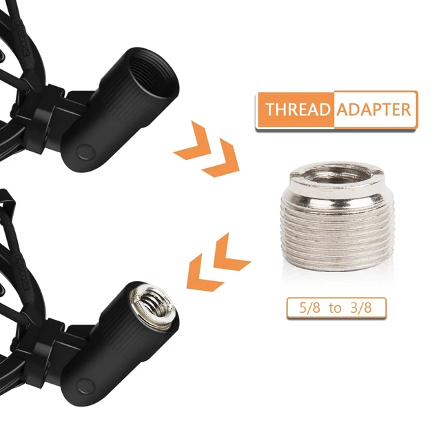 Alt view image 3 of 7 - Shock Mount with Foam Windscreen - Pop Filter with Microphone Shockmount for AT2020/AT2020USB+/ AT2020USBi/AT2035/AT2050 Condenser Mic by Boseen