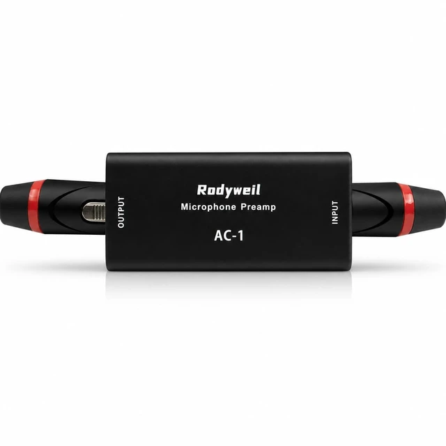 Alt view image 5 of 7 - AC-1 In Line Mic Preamp for Dyanmic Microphone | 25db Clean Gain,-120dbV EIN,48V Power Required,Dynamic & Ribbon Mic Only
