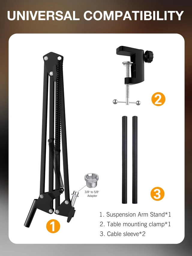 Alt view image 6 of 7 - Seiren V3 Mini Boom Arm - Mic Arm for Razer Mini, Seiren V2, Seiren X and Most Microphone, Adjustable Boom Scissor Arm Stand with 3/8" to 5/8" Adapter