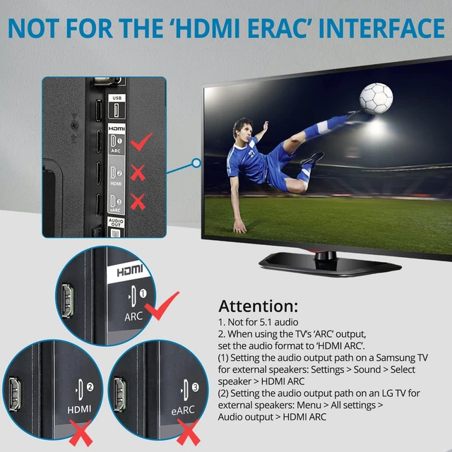 Alt view image 4 of 7 - 192KHz HDMI ARC Audio Extractor to Optical TOSLINK SPDIF | Coaxial Audio Splitter Converter, Only for HDTV ARC Port to Speakers, Amplifiers, Soundbar Support Dolby/DTS 5.1(NO CEC)