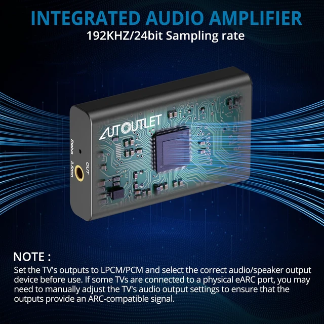 Alt view image 2 of 7 - ARC to 3.5mm Audio Extractor for TV with HDMI Cable | HDMI ARC Converter to Headphones,Speakers,Amplifiers, Supports Stereo Output, CEC Remote Volume Control, Home Entertainment