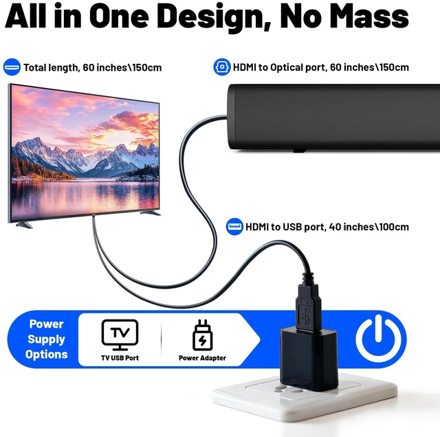Alt view image 7 of 7 - HDMI to Optical Audio Adapter Support PCM/Dolby/DTS 5FT | 192kHz ARC HDMI eARC to Optical Audio Adapter No Lag HDMI eARC Audio Extractor Cable for Soundbar to TV,Recivers and Speakers