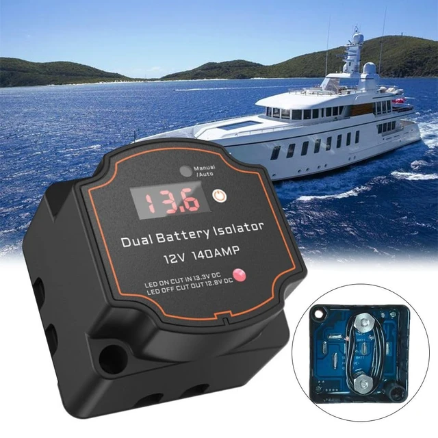 Alt view image 7 of 7 - Smart Dual Battery Isolator 12V 140A Auto or Manual Control, Waterproof Voltage Sensitive Relay(VSR) with Digital Voltmeter for Car, RV, ATV, UTV, Boat, Marine