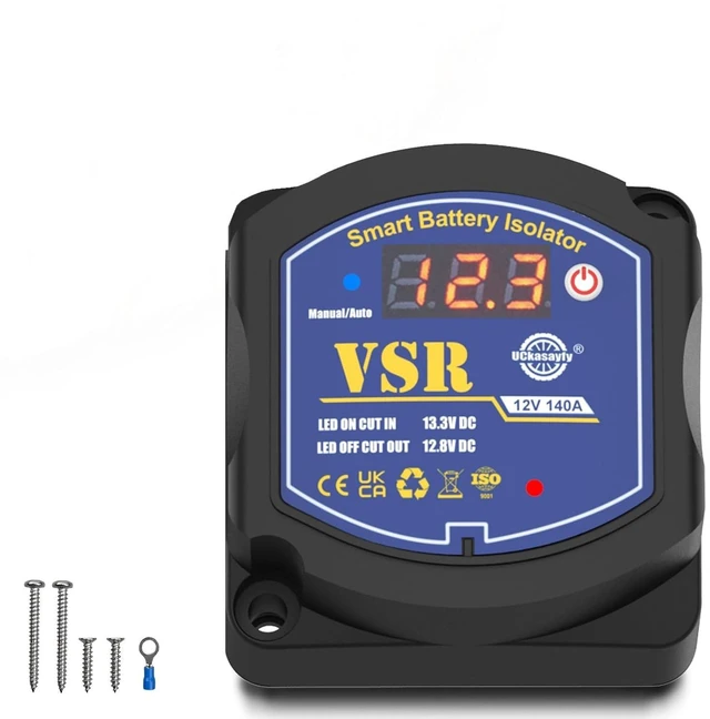 Main image of Dual Battery Isolator 12V 140amp, Voltage Sensitive Relay VSR, Smart Battry Isolator Compatible with UTV Marine car RV Boat Truck Trailer ATV Camper Moto, Not Fit for Lithium Batteries