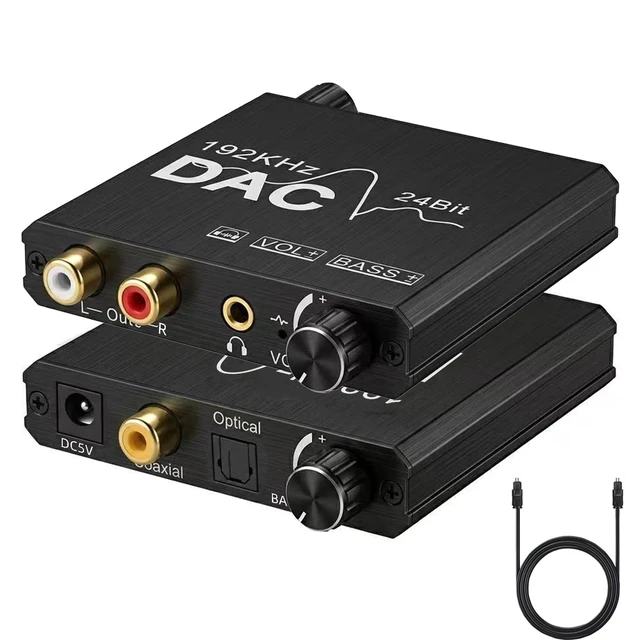 Main image of Digital to Analog Audio Converter,Optical Coaxial to RCA 3.5mm,Metal