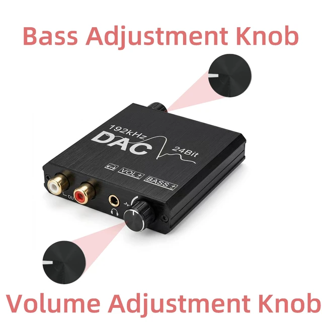 Alt view image 4 of 5 - Digital to Analog Audio Converter,Optical Coaxial to RCA 3.5mm,Metal
