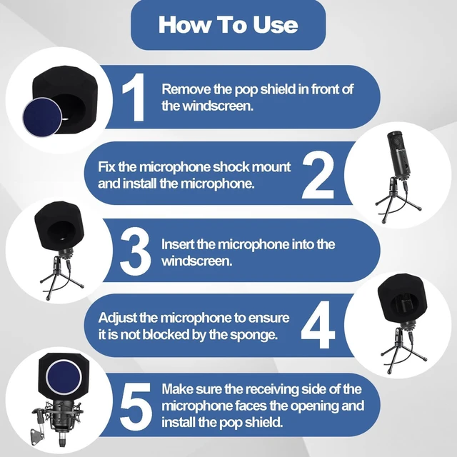 Alt view image 4 of 6 - Microphone Isolation Ball with Pop Filter for USB & Condenser Mics | High-Density Acoustic Foam, 360° Sound Absorption, Compact Design for Cleaner Vocals Podcasts & Home Studios