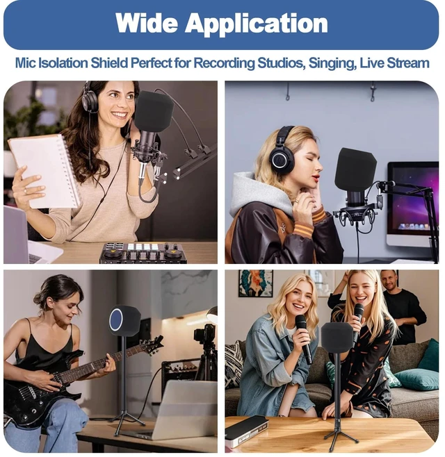 Alt view image 6 of 6 - Microphone Isolation Ball with Pop Filter for USB & Condenser Mics | High-Density Acoustic Foam, 360° Sound Absorption, Compact Design for Cleaner Vocals Podcasts & Home Studios