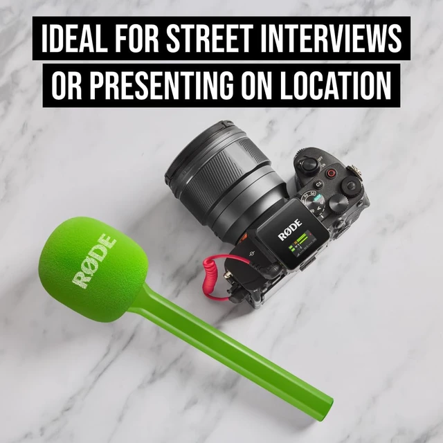 Alt view image 4 of 5 - Interview GO Handheld Adaptor for RØDE Wireless Microphones (Green) | Handheld adapter with foam windshield for interviews, field reporting and content creation