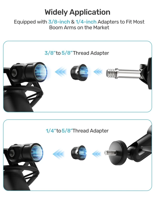 Alt view image 7 of 7 - Custom Built for Blue Yeti Shock Mount with Pop Filter, 2026, Suspension | Anti-Vibration Elastic Suspension, Holder Clip & Screw Adapter, 2026 Upgrade, Compatible with Blue Yeti Mic, Podcast&Studio