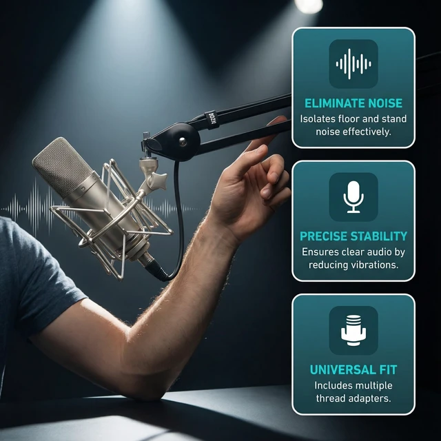 Alt view image 3 of 7 - Spider Microphone Shock Mount Mic Holder - Anti Vibration Metal Spider Shockmount Compatible with Neumann U47 U67 U87 TLM102 TLM103 TLM107 M147 M149 Senheiser MK4 MK8 Condenser Microphones