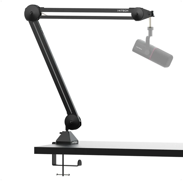 Main image of Microphone Boom Arm Stand, Heavy Duty Adjustable Mic Stand with Cable Ties, Desk Mount Arm Stand for Gaming Streaming Podcasting.