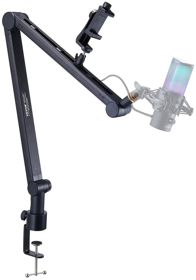 Main image of Microphone Boom Arm, with Desk Mount Clamp, Adjustable Mic Stand with Cable Management,360° Rotatable,3/8" to 5/8" Adapter, for Recording Studio Streaming Gaming Blue Yeti SM7B Audio Podcast