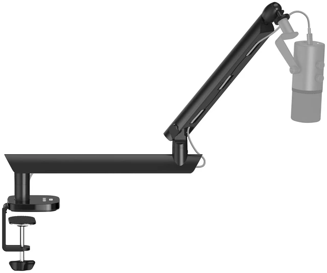Main image of Low Profile Mic Boom Arm Desk Mount, Microphone Boom Arm, MS007 | 360° Ball Head, Cable Management Channels, 1/4" 3/8" 5/8" Threads, for Podcast Streaming Gaming Recording, Max Load 3.3 lb