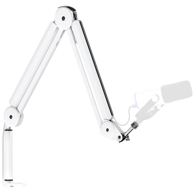 Main image of Mic Arm Microphone Boom Arm Cable Management for Blue Yeti, White | Desk Mount, for Shure Fifine, Professional Appearance, Extendable, Horizontal Reach 32.3", 3.5 lb Weight Capacity, Heavy-Duty