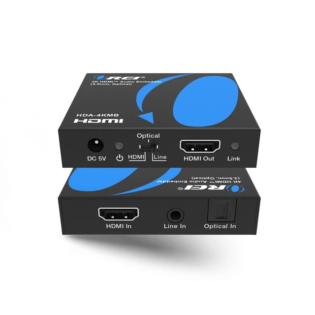 Main image of 18Gbps 4K@60Hz HDMI Audio Embedder, 3.5mm, Optical, CEC, HDCP 2.2, HDR | HDMI Audio Inserter, Optical Audio Embedder, 4K60 HDR, Dolby 5.1, DTS 5.1, LPCM, DVI Compatible