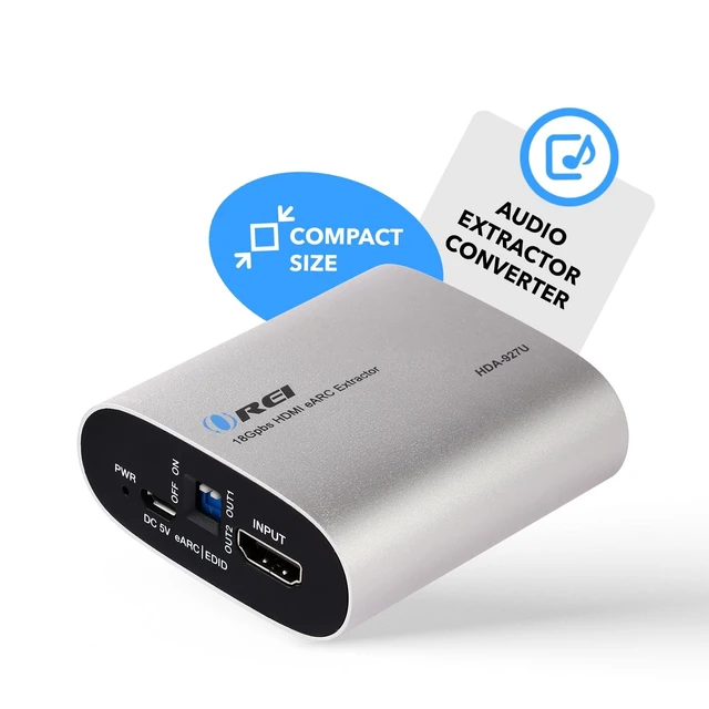 Alt view image 6 of 7 - 18Gbps HDMI eARC Audio Extractor HDCP 2.2 Dolby Atmos DTS:X EDID HDR10 | eARC 4K 60Hz Audio Extractor Converter, HDMI eARC Audio Extractor, Dolby Vision, CEC, ARC Support
