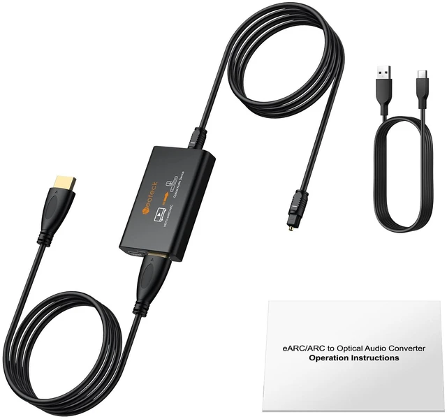 Alt view image 7 of 7 - ARC/eARC Audio Extractor, HDMI ARC Audio to Optical Extractor | with Supports PCM 2.0, Dolby 5.1, DTS 5.1, 24bit/192kHz, Plug and Play, Suitable for TV, Home Cinema & Legacy Audio Systems