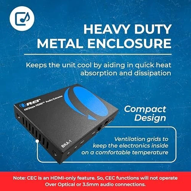 Alt view image 2 of 6 - 8K@60Hz 48Gbps HDMI Audio Extractor, SPDIF & 3.5mm, ARC, HDCP 2.3, CEC | HDMI Audio Extractor 4K 120Hz, 8K Audio Extractor, Dolby Digital/DTS, HDR10+, Dolby Vision, PS5 Compatible