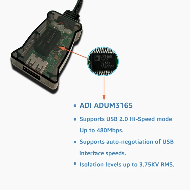 Alt view image 6 of 7 - SH-G01C USB-C 480M High Speed Isolator(0.5FT)