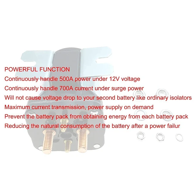 Alt view image 3 of 7 - 500Amp Continuous Battery Isolator Mobile Audio Relay 500A