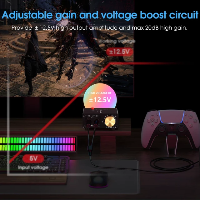 Alt view image 3 of 7 - L1-MiINI Stereo Line Level Booster Amplifier Audio Preamp 20dB Gain + Volume Control