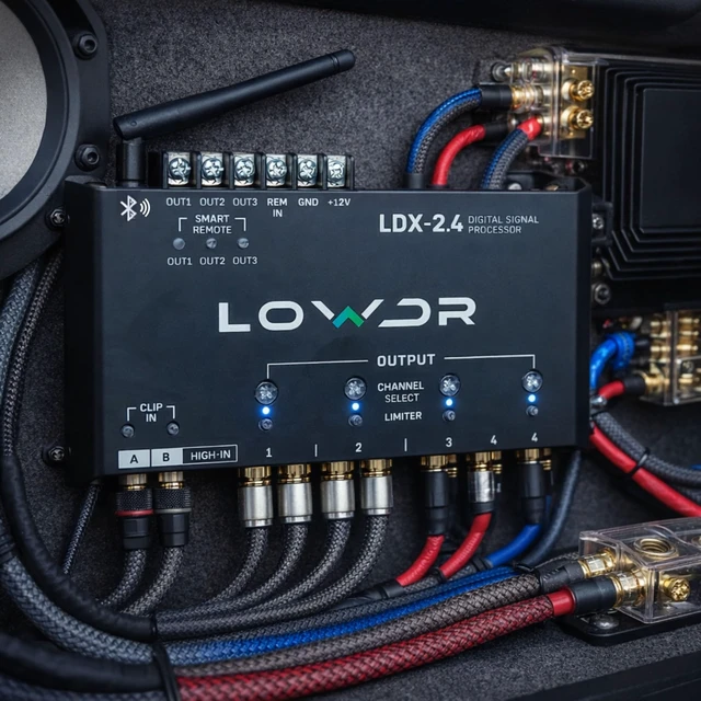 Alt view image 6 of 6 - Car Audio LDX 2.4 Digital Signal Processor and Equalizer, 4 Output 2 Input DSP with Bluetooth App Control, Parametric EQ, Crossover, and Limiter