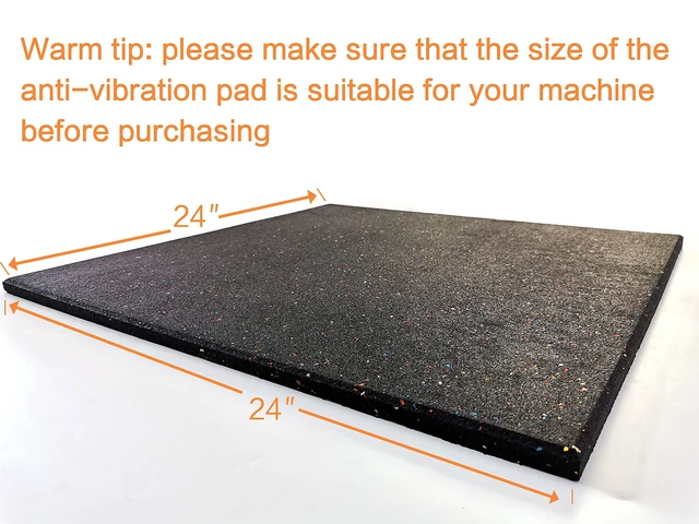 Alt view image 2 of 6 - Heavy Duty Anti Vibration Pad Rubber Sound Absorbing Mat for Washer, Dryer, Audio Equipment, Strength Training Equipment Mat (Square) Black 1 Pack 24 x 24 x 0.6 Inch
