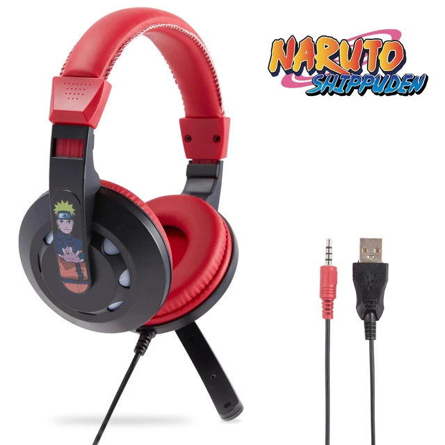 Alt view image 2 of 7 - Naruto Gaming Headset with Mic, Wired Headphones, Microphone, LED Lights | Naruto wired gaming headset, mic, LED lights, padded over-ear comfort, enhanced audio, PC gaming setup.