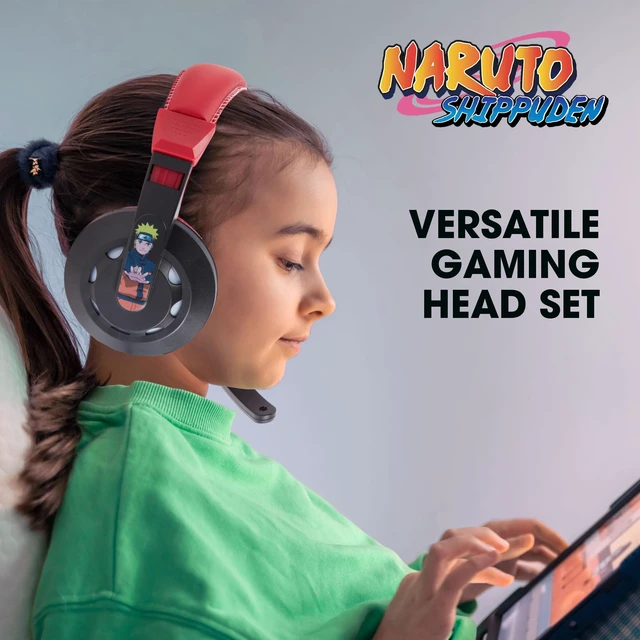 Alt view image 4 of 7 - Naruto Gaming Headset with Mic, Wired Headphones, Microphone, LED Lights | Naruto wired gaming headset, mic, LED lights, padded over-ear comfort, enhanced audio, PC gaming setup.