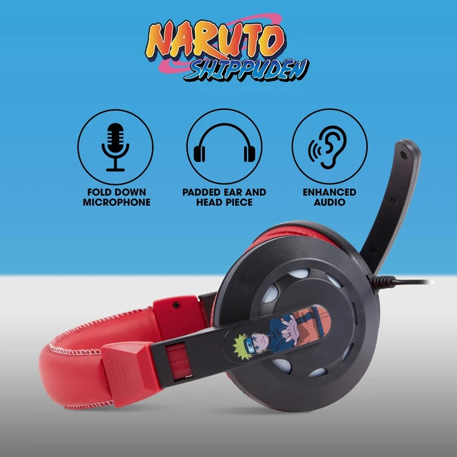 Alt view image 5 of 7 - Naruto Gaming Headset with Mic, Wired Headphones, Microphone, LED Lights | Naruto wired gaming headset, mic, LED lights, padded over-ear comfort, enhanced audio, PC gaming setup.