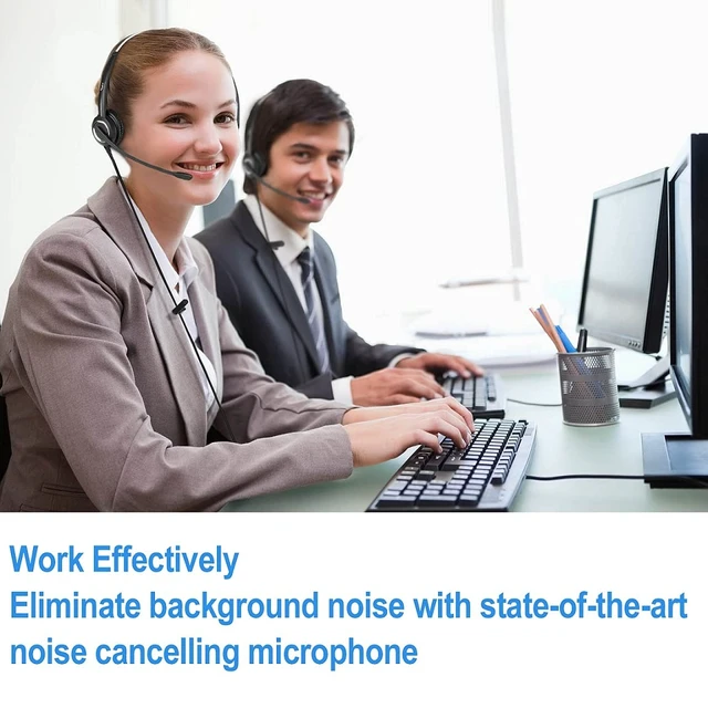 Alt view image 6 of 7 - Polycom Phone Headset Noise Cancelling Mic RJ9 U10P Bottom Cable Compatible with Polycom VVX, Shoretel, Nortel Phones