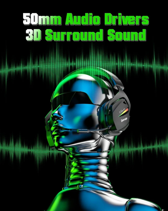 Alt view image 6 of 7 - Wireless Gaming Headset for Xbox with Game/Chat Audio Balance, Gaming Headset with Mic Mute, 3D Surround Sound, Bluetooth Headset Works with PS5, PS4, Mac, PC, Detachable Microphone